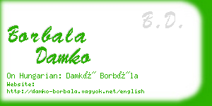 borbala damko business card